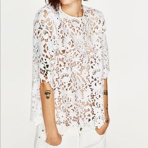 Zara white lace top